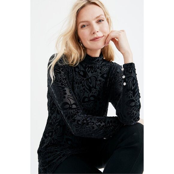 SOFT SURROUNDINGS Walden Velvet Turtleneck, Black, Sz M - Picture 11 of 11